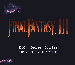 Final Fantasy III 3 Title Screen