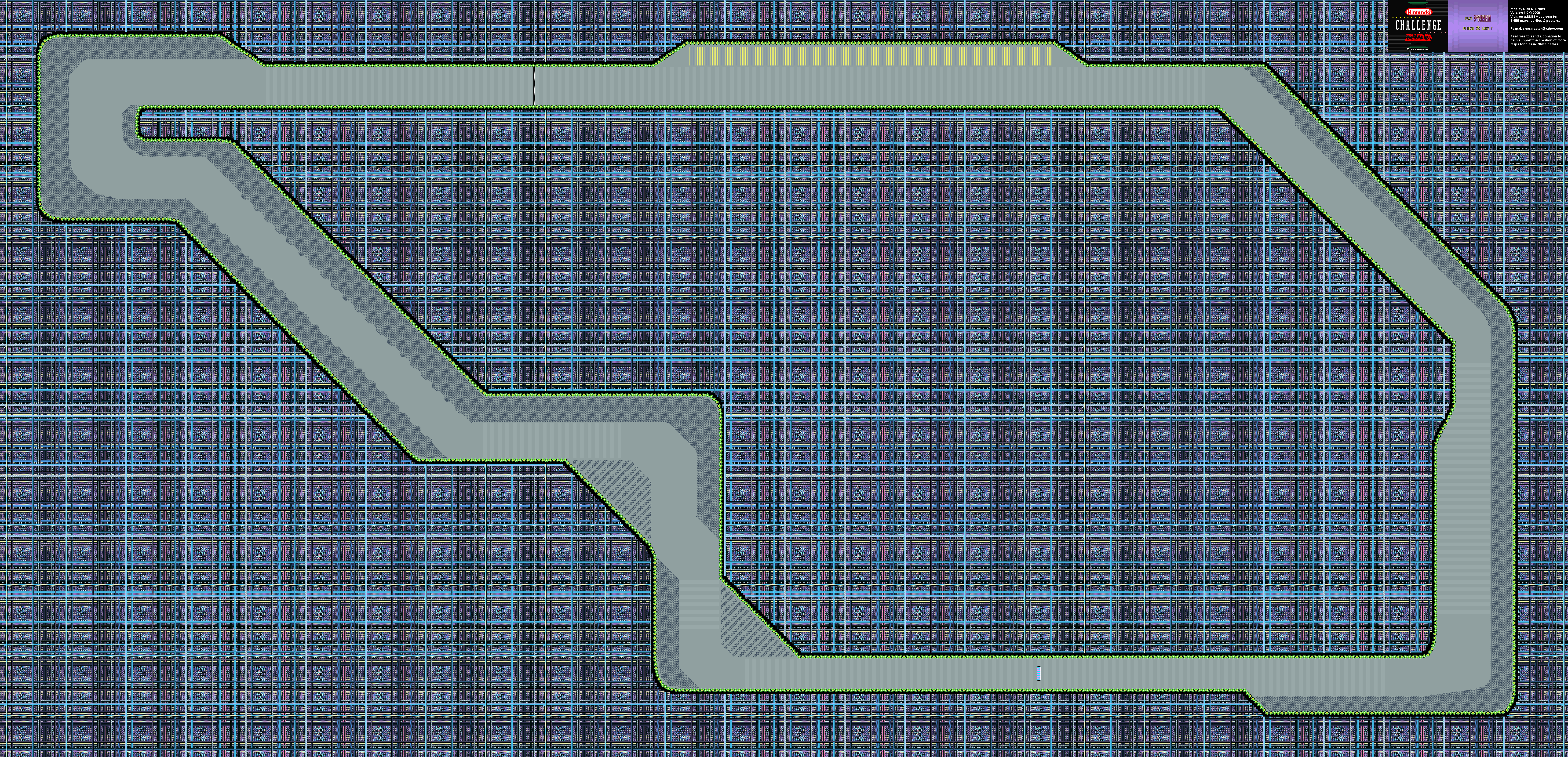 1992 Campus Challenge F-Zero - Mute City I Map - SNES Super Nintendo