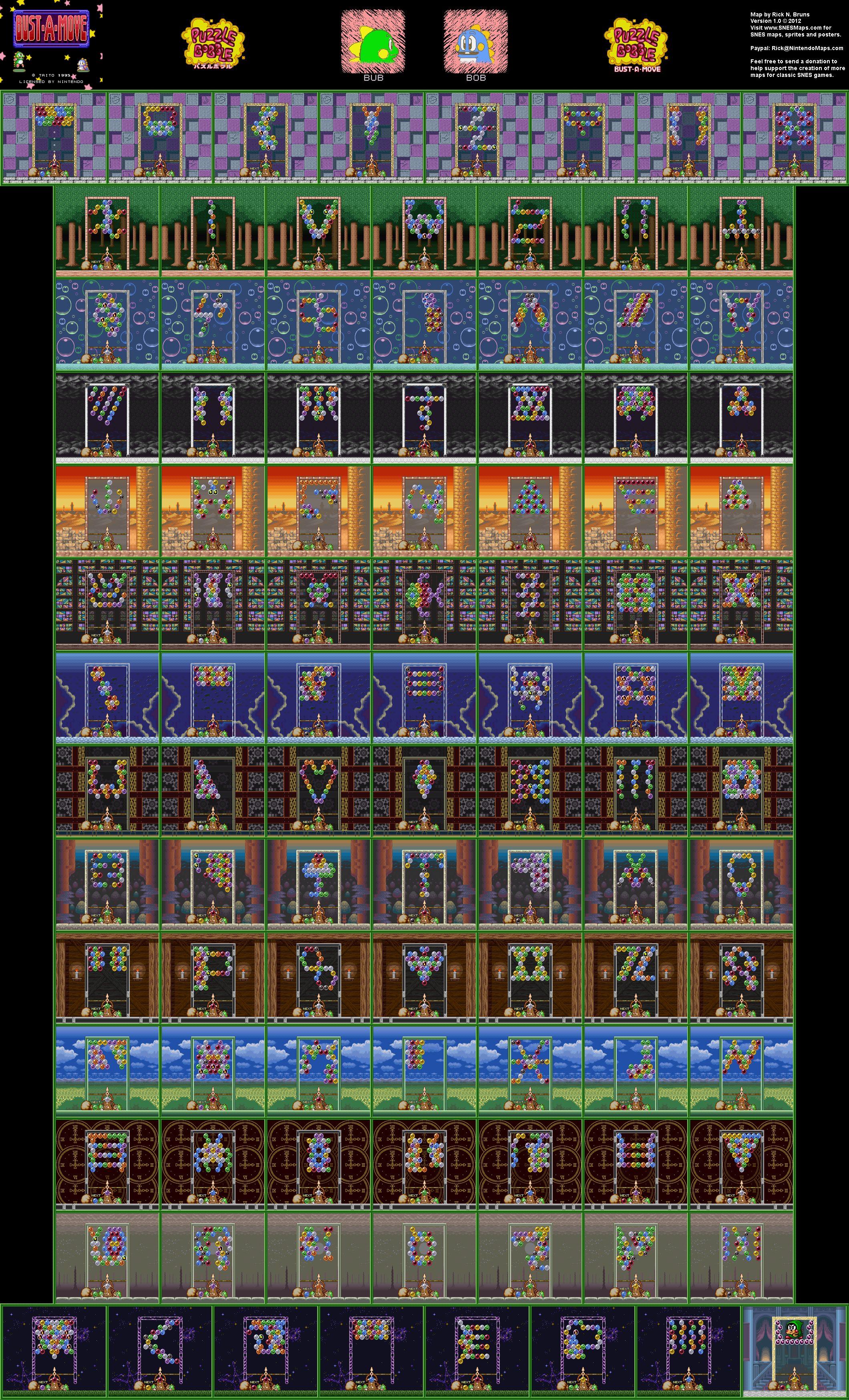 Bust-A-Move - Super Nintendo SNES Background Map