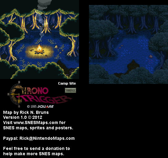 Chrono Trigger - Camp Site (1000 AD) Super Nintendo SNES Map BG