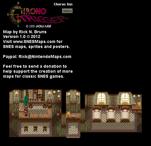 Chrono Trigger - Choras Inn (1000 AD) Super Nintendo SNES Map BG