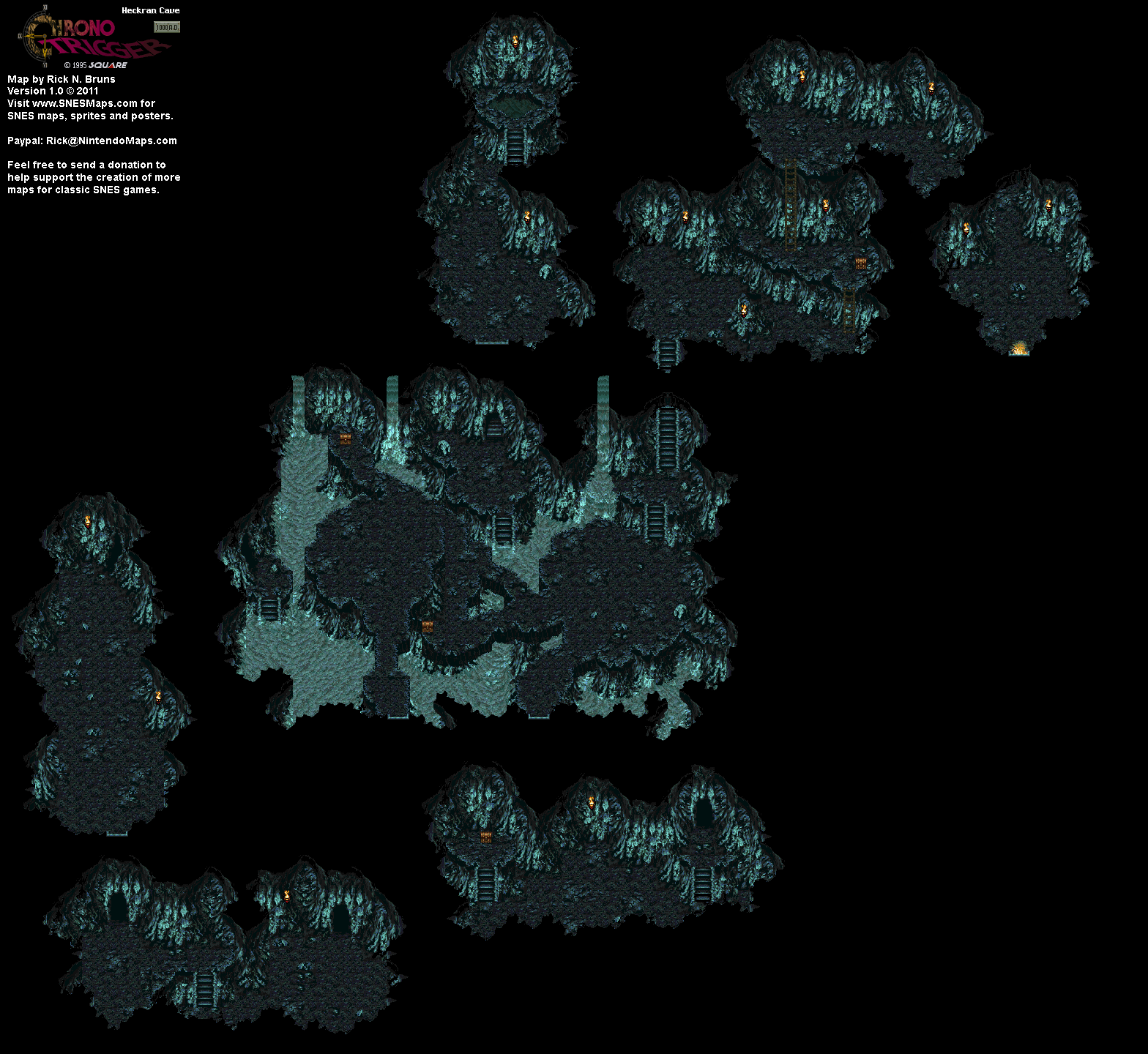 Chrono Trigger - Heckran Cave (1000 AD) Super Nintendo SNES Map BG