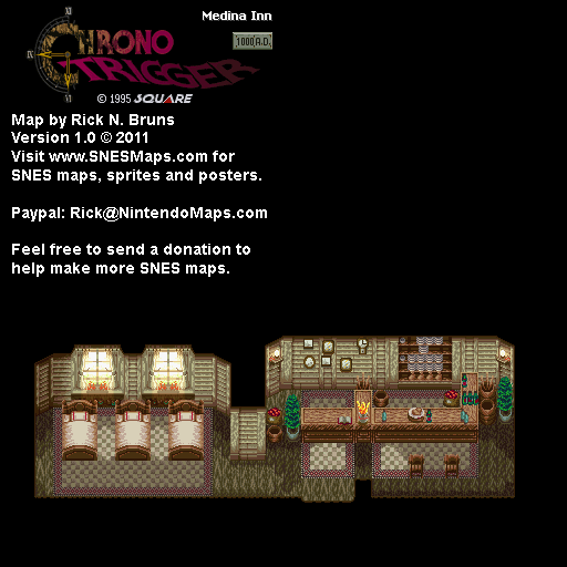 Chrono Trigger - Medina Inn (1000 AD) Super Nintendo SNES Map BG