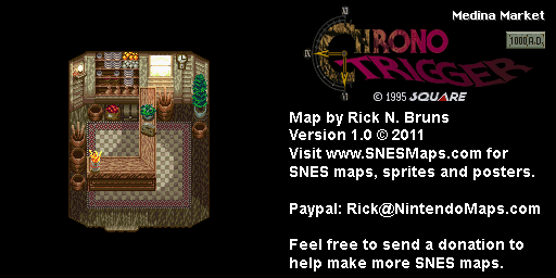 Chrono Trigger - Medina Market (1000 AD) Super Nintendo SNES Map BG