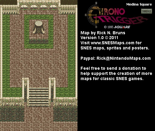 Chrono Trigger - Medina Square (1000 AD) Super Nintendo SNES Map BG