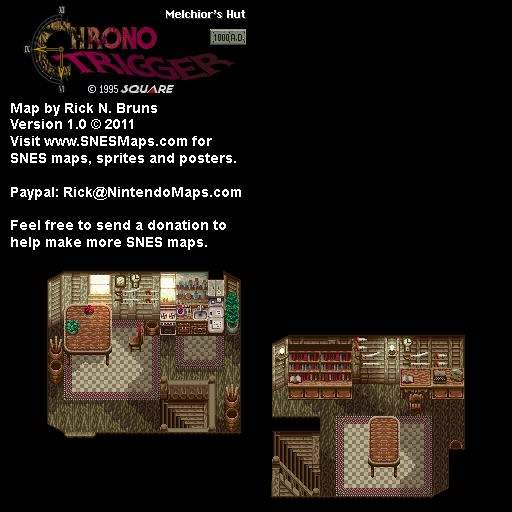 Chrono Trigger - Melchior's Hut (1000 AD) Super Nintendo SNES Map BG