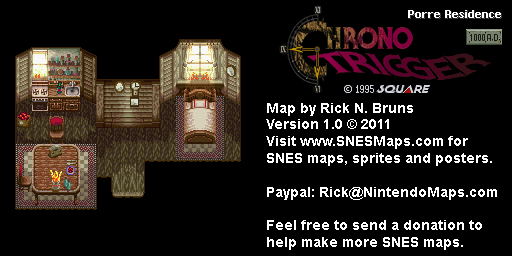 Chrono Trigger - Porre Residence (1000 AD) Super Nintendo SNES Map BG