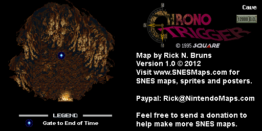 Chrono Trigger - Cave (12,000 BC) Super Nintendo SNES Map