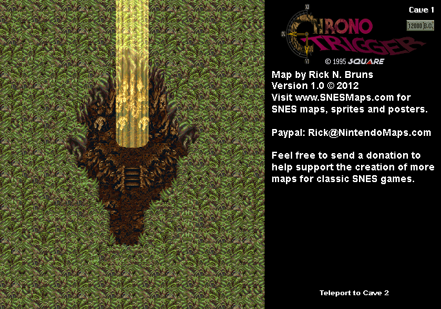 Chrono Trigger - Cave 1 (12,000 BC) Super Nintendo SNES Map