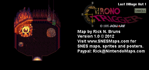 Chrono Trigger - Last Village Hut 1 (12,000 BC) Super Nintendo SNES Map BG