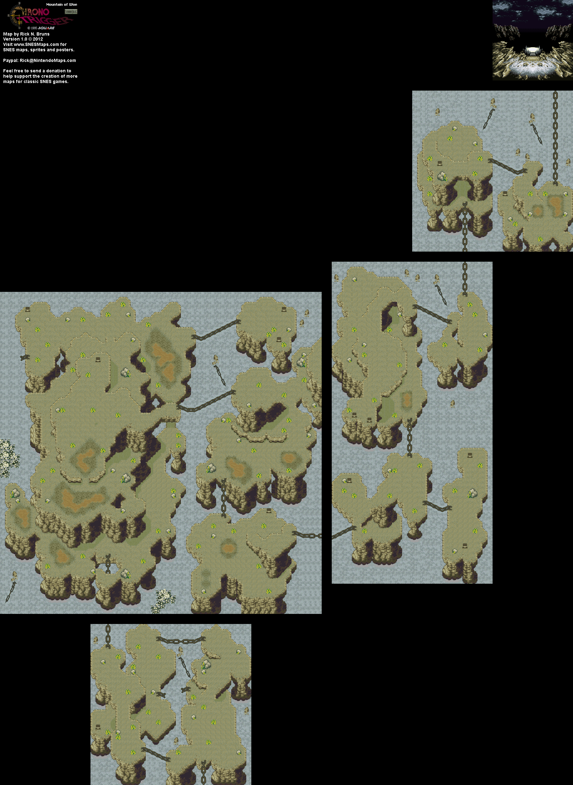 Chrono Trigger - Mountain of Woe (12,000 BC) Super Nintendo SNES Map BG