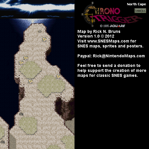 Chrono Trigger - North Cape (12,000 BC) Super Nintendo SNES Map BG