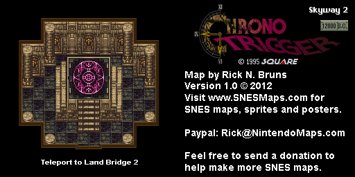 Chrono Trigger - Skyway 2 (12,000 BC) Super Nintendo SNES Map