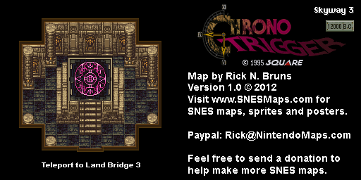 Chrono Trigger - Skyway 3 (12,000 BC) Super Nintendo SNES Map