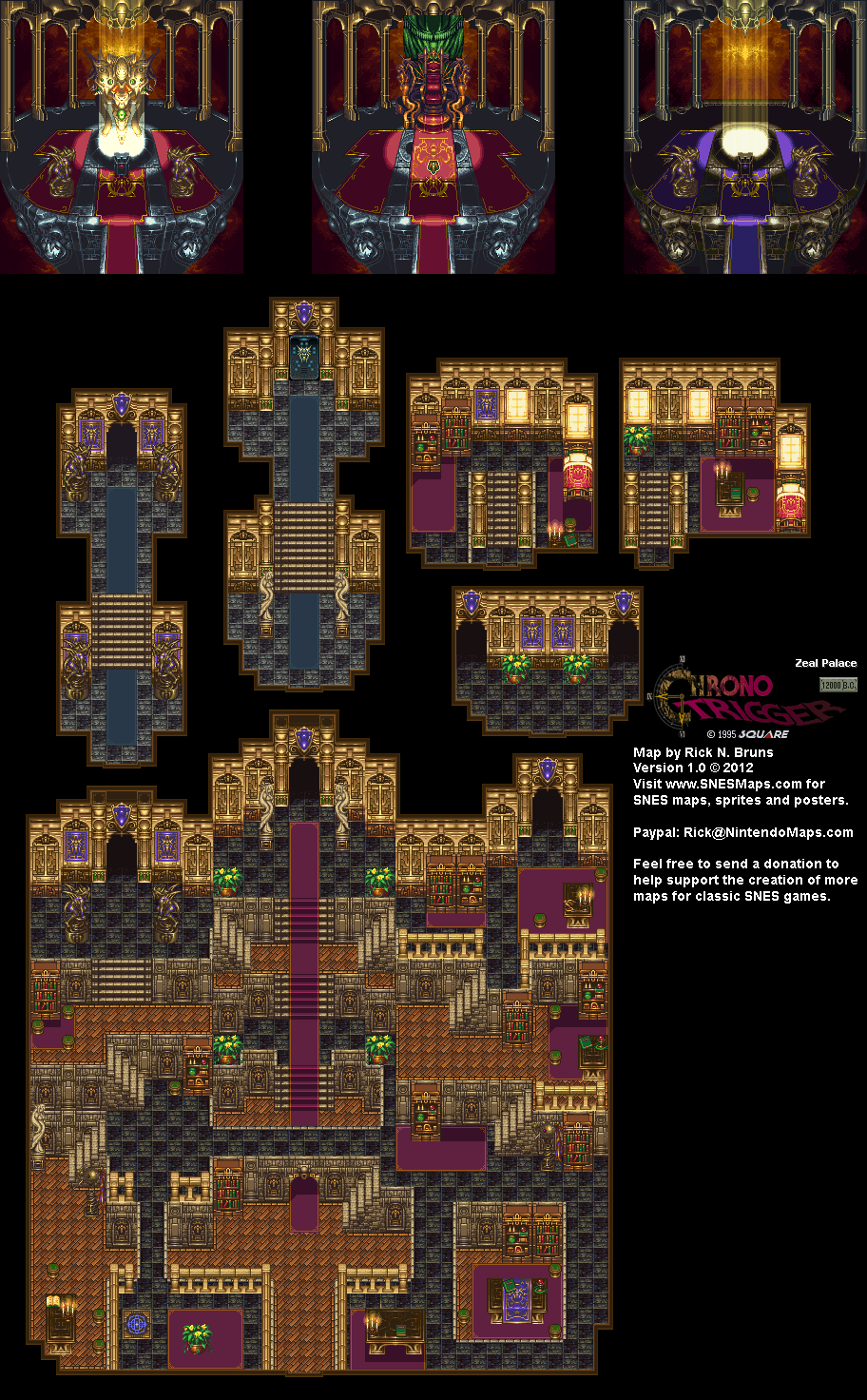 Chrono Trigger - Zeal Palace (12,000 BC) Super Nintendo SNES Map BG