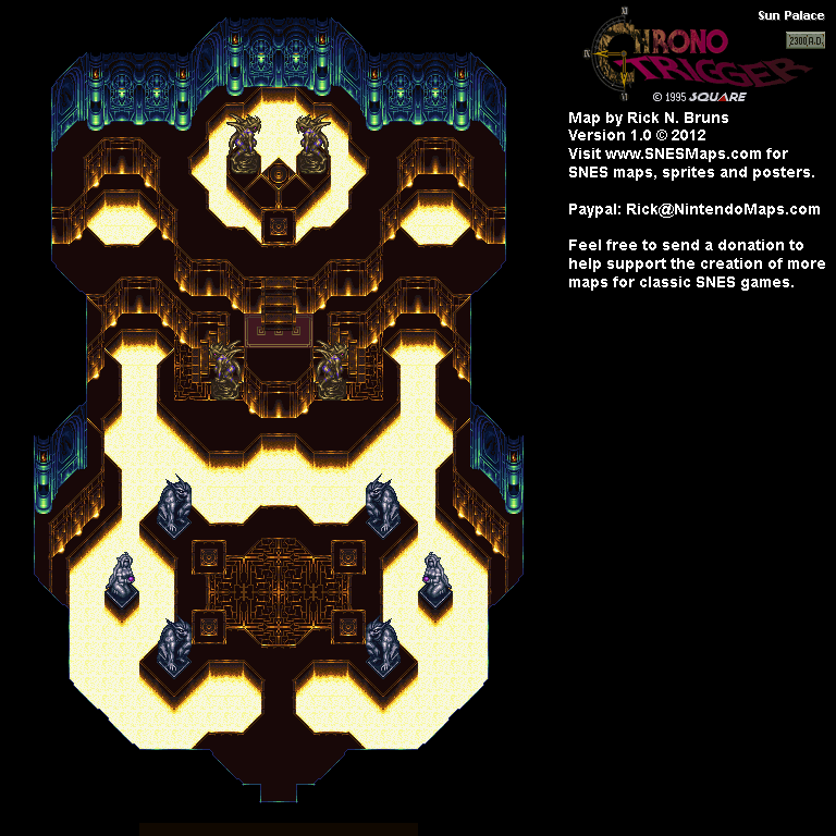 Chrono Trigger - Sun Palace (2300 AD) Super Nintendo SNES Map BG