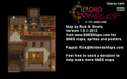 Chrono Trigger - Choras Cafe (600 AD) Super Nintendo SNES Map BG