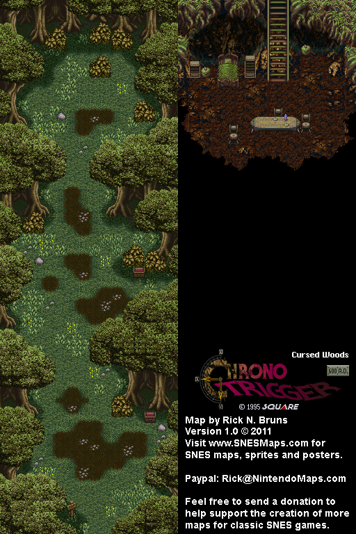 Chrono Trigger - Cursed Woods (600 AD) Super Nintendo SNES Map BG