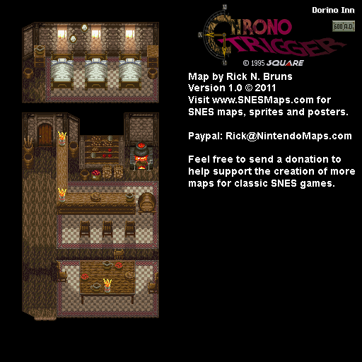 Chrono Trigger - Dorino Inn (600 AD) Super Nintendo SNES Map BG