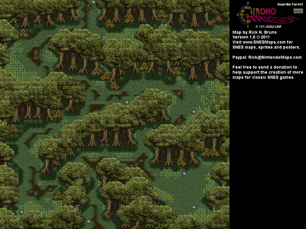 Chrono Trigger - Guardia Forest (600 AD) Super Nintendo SNES Map BG