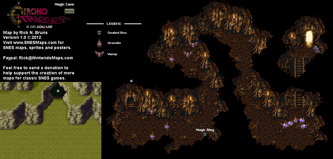 Chrono Trigger - Magic Cave (600 AD) Super Nintendo SNES Map