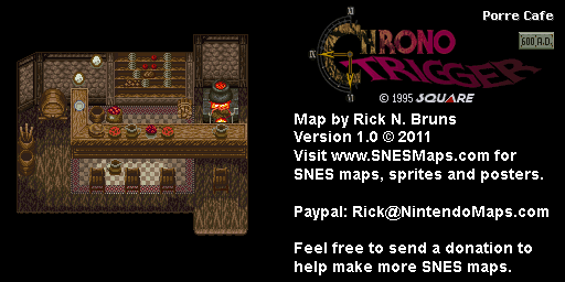 Chrono Trigger - Porre Cafe (600 AD) Super Nintendo SNES Map BG