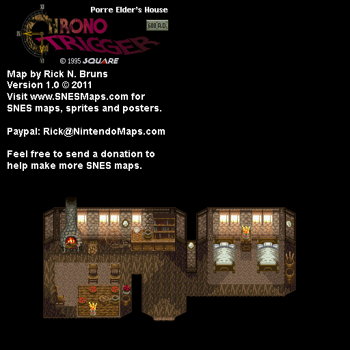 Chrono Trigger - Porre Elder's House (600 AD) Super Nintendo SNES Map BG
