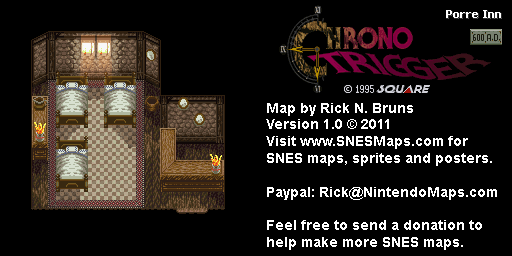 Chrono Trigger - Porre Inn (600 AD) Super Nintendo SNES Map BG