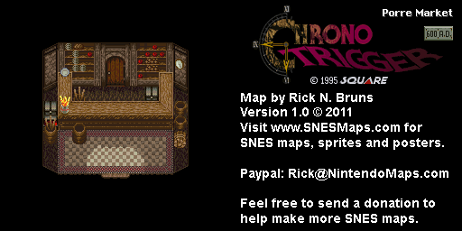 Chrono Trigger - Porre Market (600 AD) Super Nintendo SNES Map BG