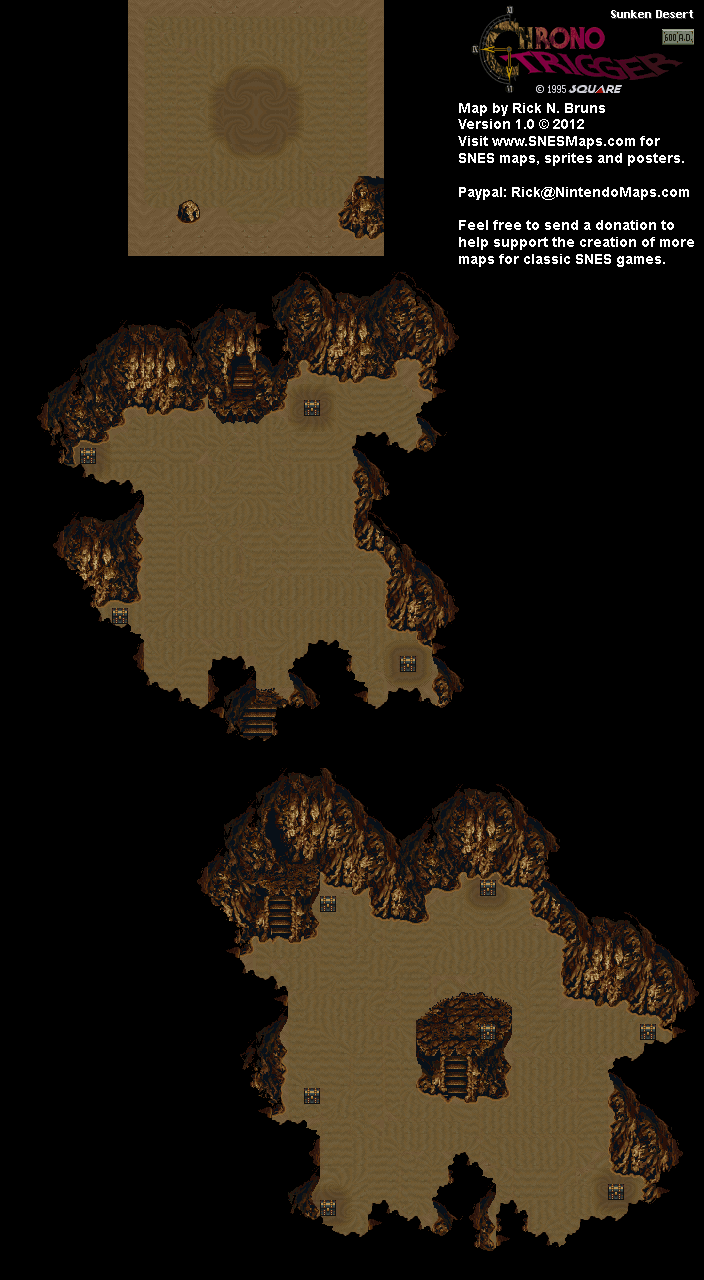 Chrono Trigger - Sunken Desert (600 AD) Super Nintendo SNES Map BG