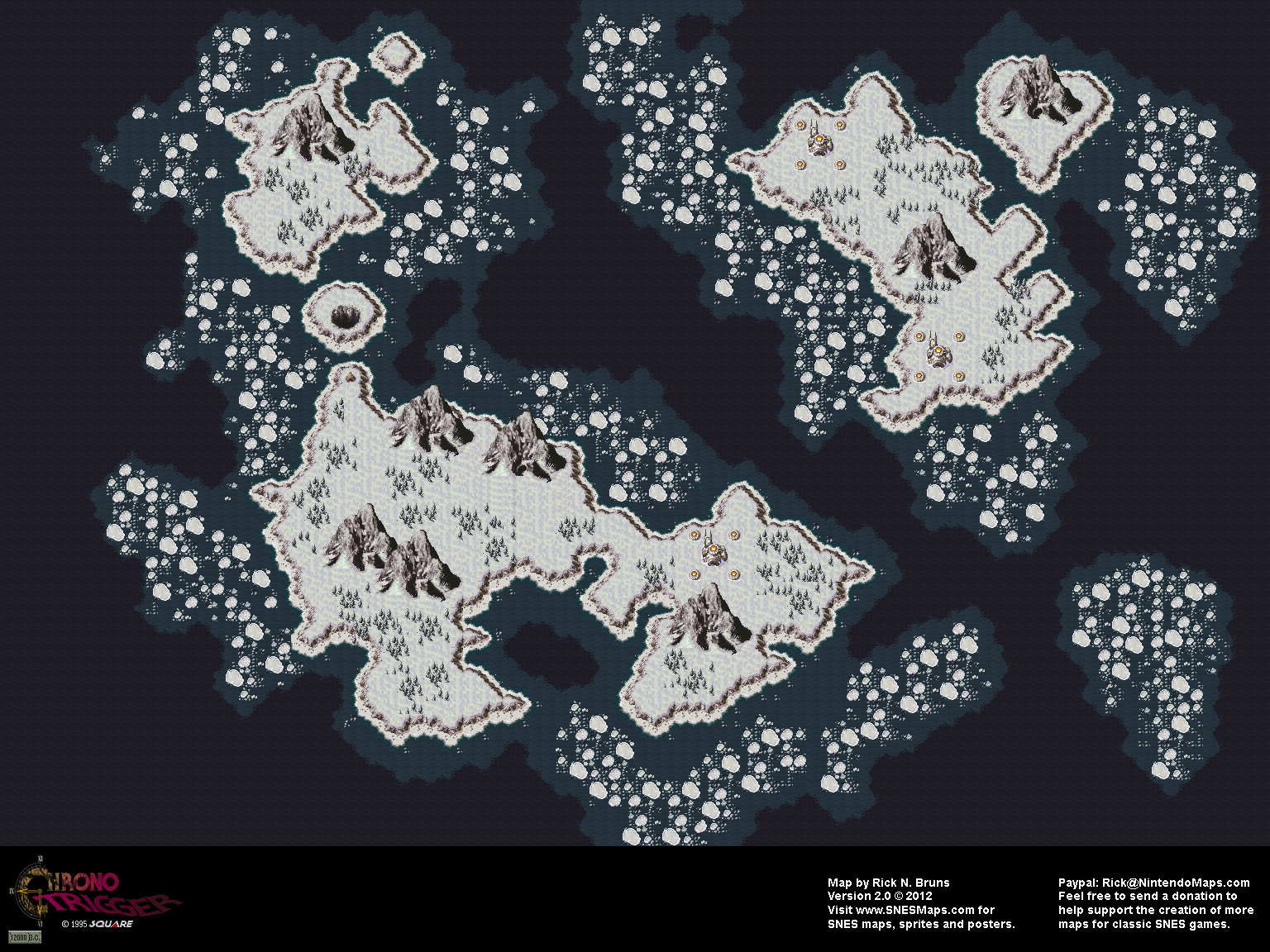 Chrono Trigger - Dark Ages (12,000 BC) Overworld Super Nintendo SNES Map BG