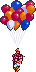 Crono and Marle Riding on Balloons (Small) - Chrono Trigger SNES Super Nintendo Sprite