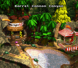 Donkey Kong Country Screen Shot Level 5 - Barrel Cannon Canyon