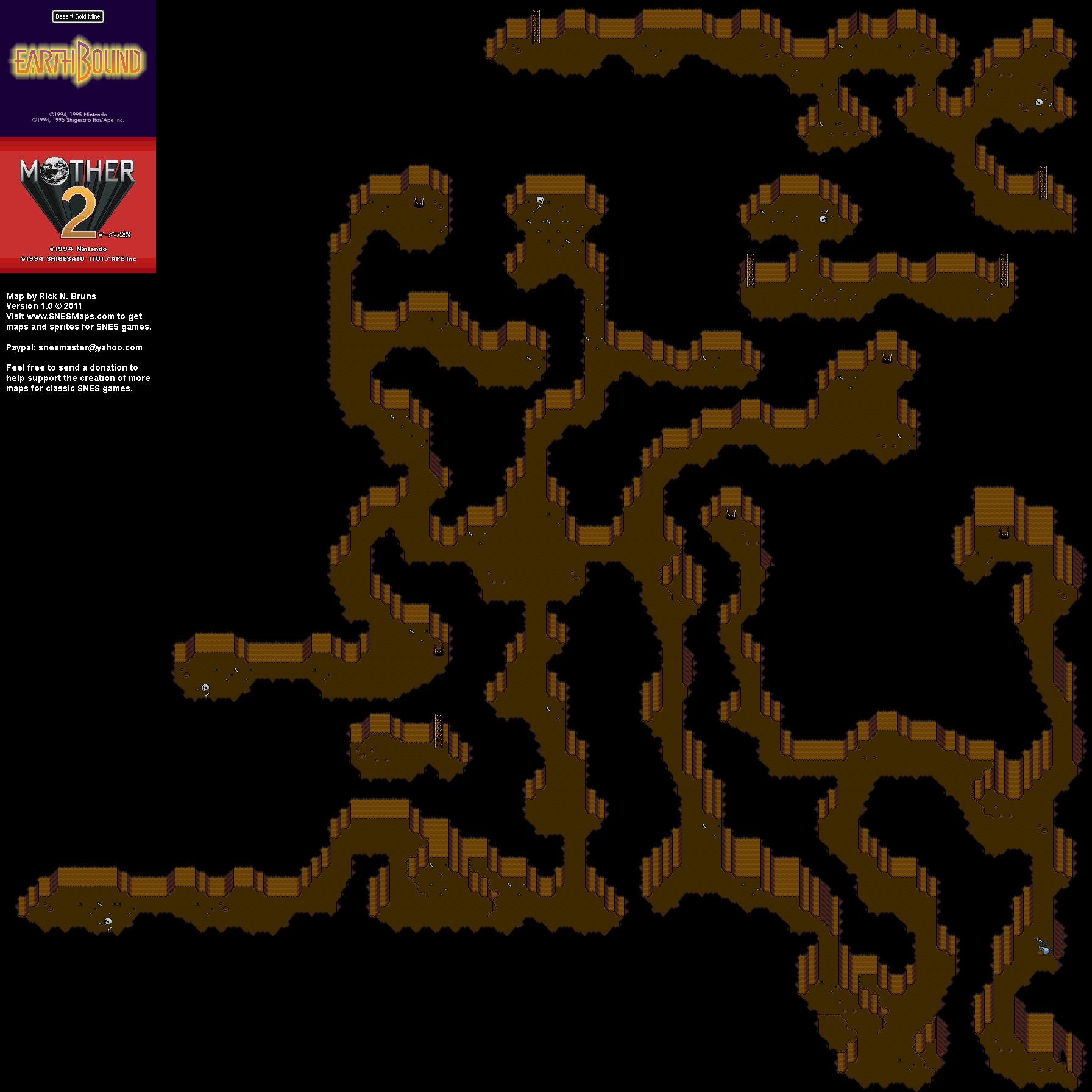 EarthBound (Mother 2) - Desert Gold Mine Super Nintendo SNES Map BG