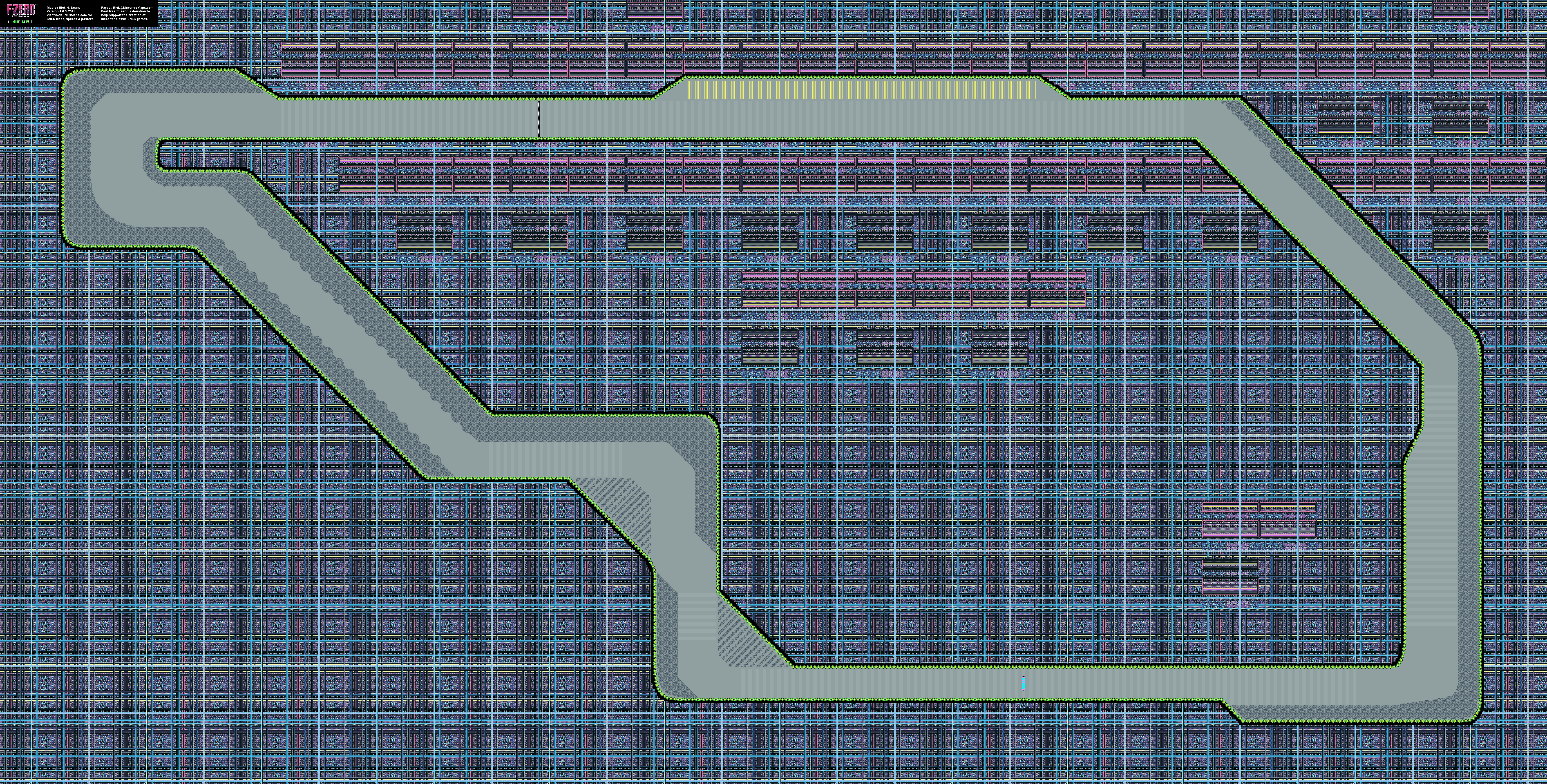 F-Zero - Mute City I Map - SNES Super Nintendo