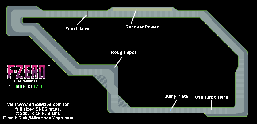 F-Zero - Mute City I Small Map - SNES Super Nintendo