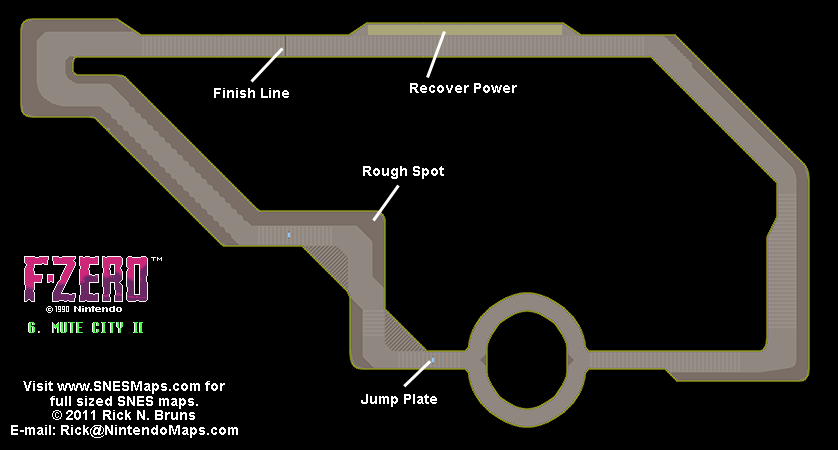 F-Zero - Mute City II Small Map - SNES Super Nintendo