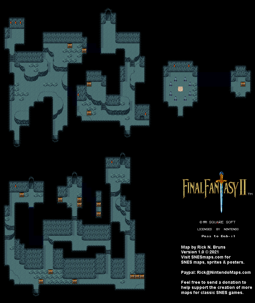 Final Fantasy II 2 (IV 4) - Pass to Bab-il Super Nintendo SNES Map BG