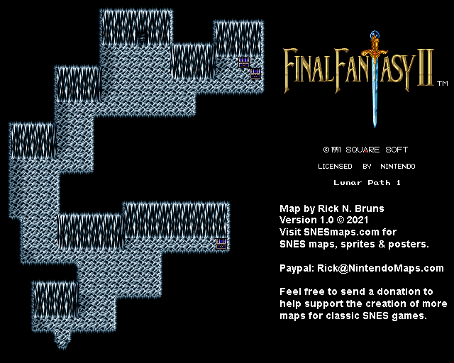 Final Fantasy II 2 (IV 4) - Lunar Path 1 Super Nintendo SNES Map BG
