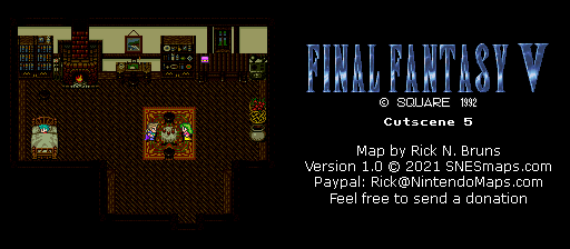 Final Fantasy V (5) - Cutscene 5 Super Famicom SFC Map