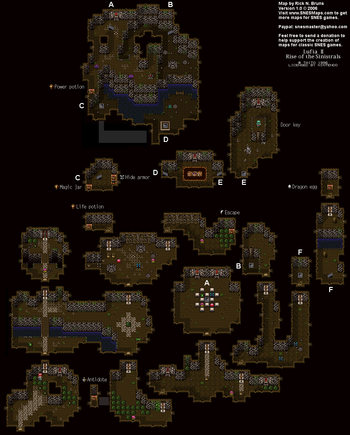 Lufia II - Cave to Sudletan Map - SNES Super Nintendo