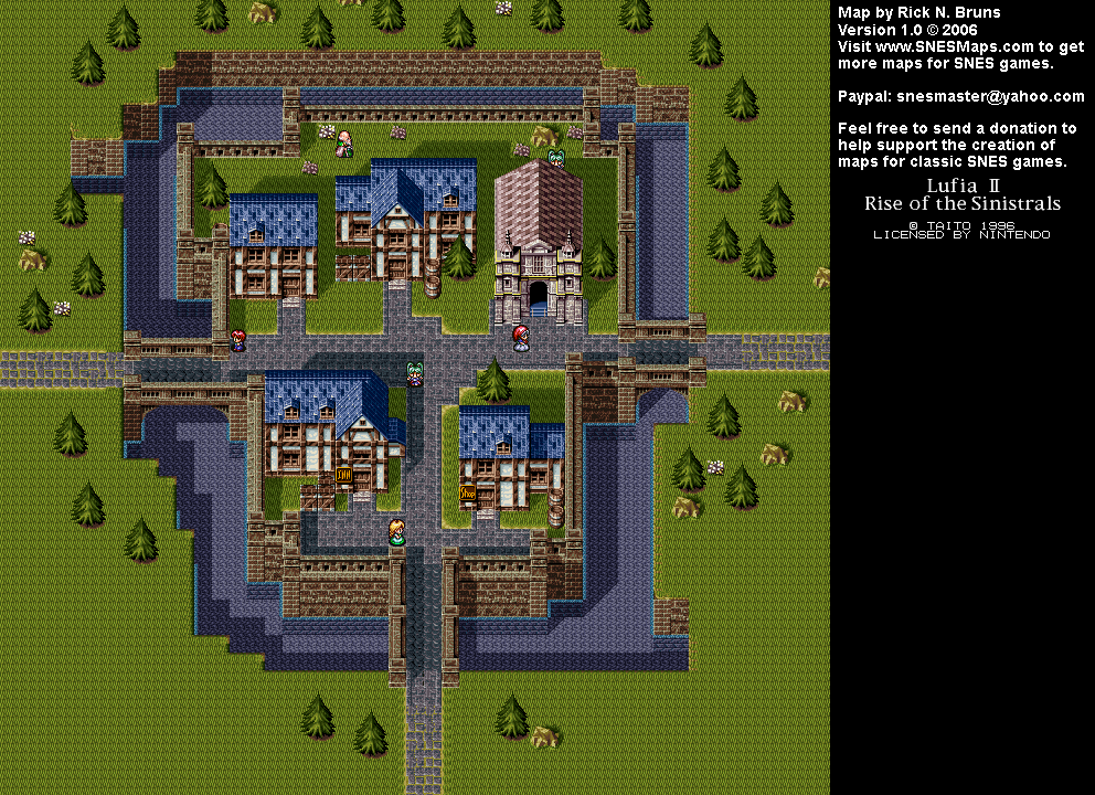 Lufia II - Anlunze Kingdom Map - SNES Super Nintendo