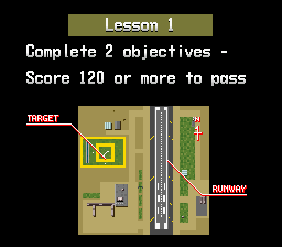 Pilotwings Lesson 1 Objectives Screen