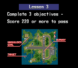 Pilotwings Lesson 3 Objectives Screen