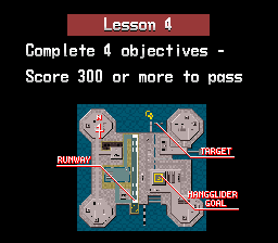 Pilotwings Lesson 4 Objectives Screen