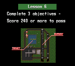 Pilotwings Lesson 6 Objectives Screen