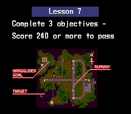 Pilotwings Lesson 7 Objectives Screen