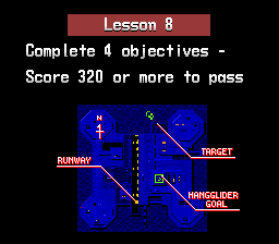 Pilotwings Lesson 8 Objectives Screen