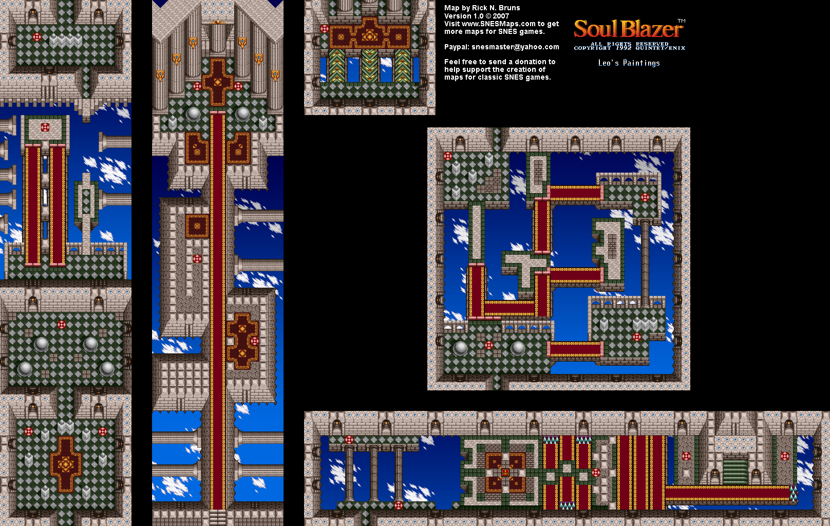 Soul Blazer - Leo's Paintings (Before) Map - SNES Super Nintendo
