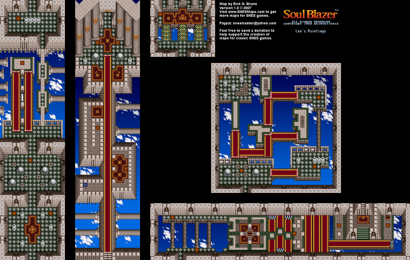 Soul Blazer - Leo's Paintings (After) Map - SNES Super Nintendo
